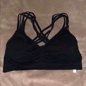 black crossback bralette